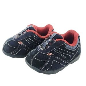 Teeny Toes Infant Boys Navy Blue Red Skid Resistant Sneakers Size 2